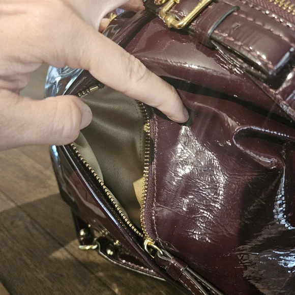 Coach Madison Lindsey Satchel With Matching Long Wallet Plum - Picture 7 of 16